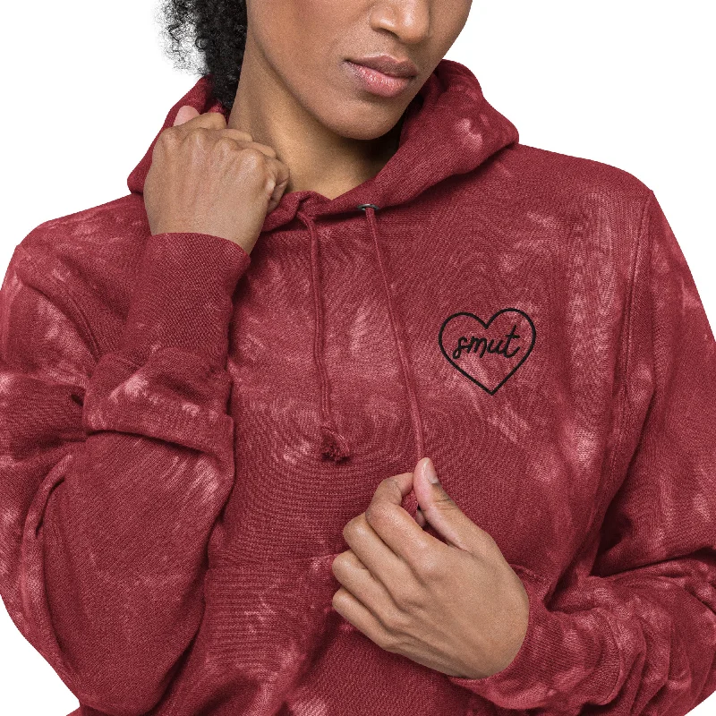 Workout Sweatshirtssmut heart embroidered tie-dye hoodie