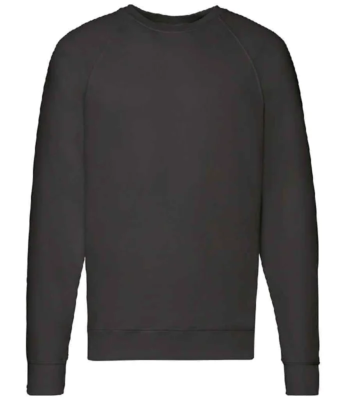 Gym HoodiesFruit of the Loom Lightweight Raglan Sweatshirt | Black