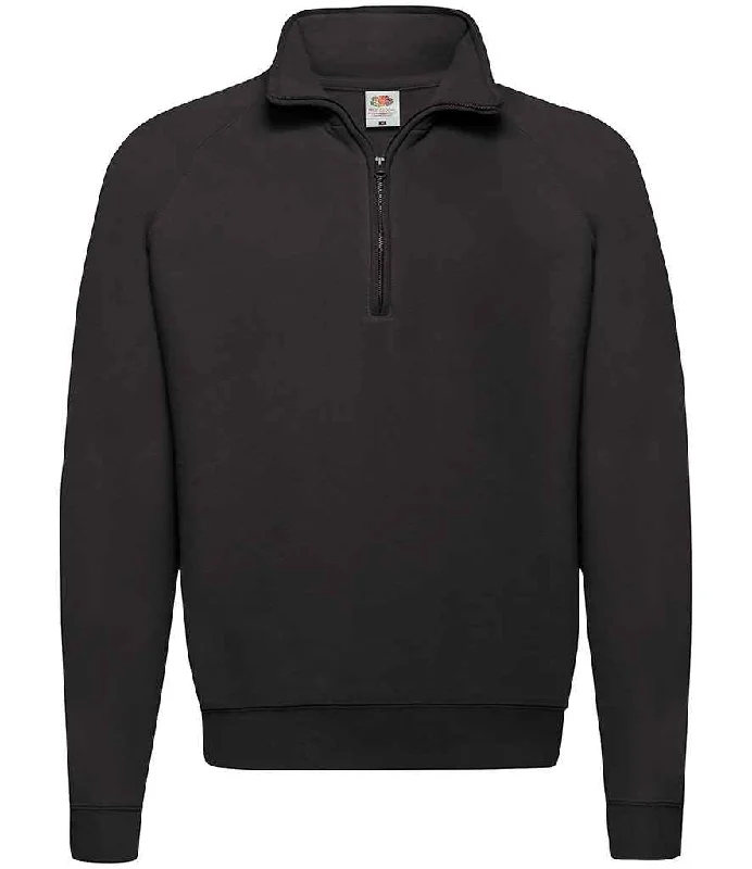 Longline HoodiesFruit of the Loom Classic Zip Neck Sweatshirt | Black