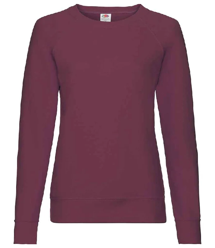 Retro HoodiesFruit of the Loom Lady Fit Lightweight Raglan Sweatshirt | Burgundy