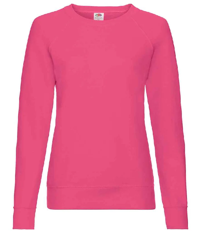 College SweatshirtsFruit of the Loom Lady Fit Lightweight Raglan Sweatshirt | Fuchsia