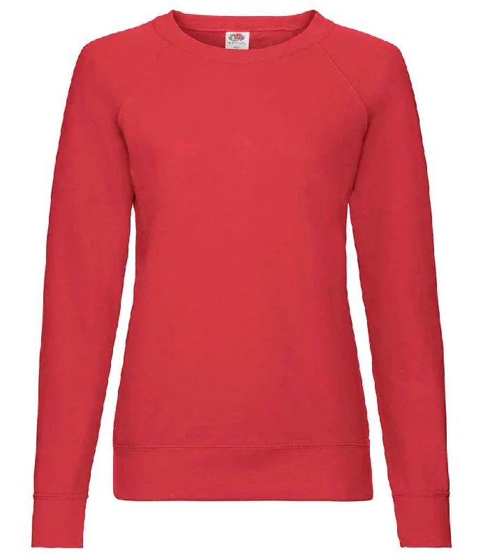 High-Fashion SweatshirtsFruit of the Loom Lady Fit Lightweight Raglan Sweatshirt | Red