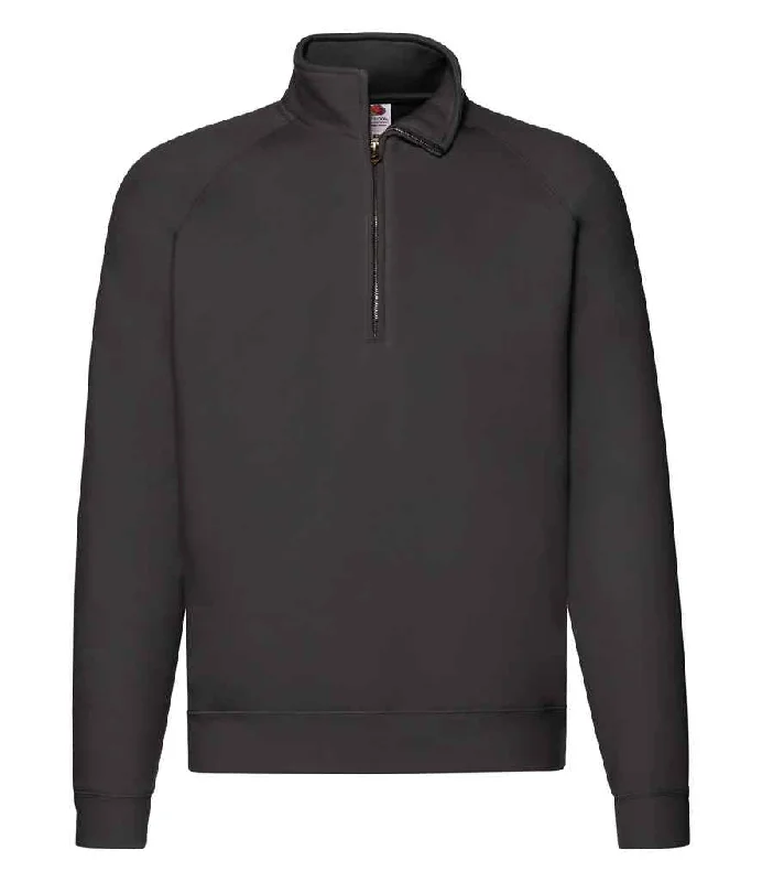 Colorblock HoodiesFruit of the Loom Premium Zip Neck Sweatshirt | Black