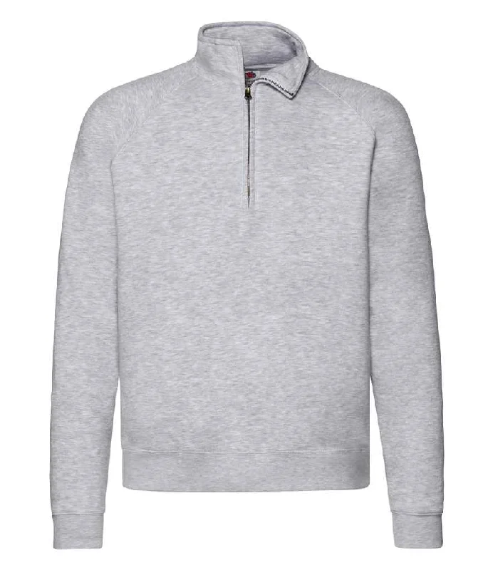 Mesh-Lined HoodiesFruit of the Loom Premium Zip Neck Sweatshirt | Heather Grey