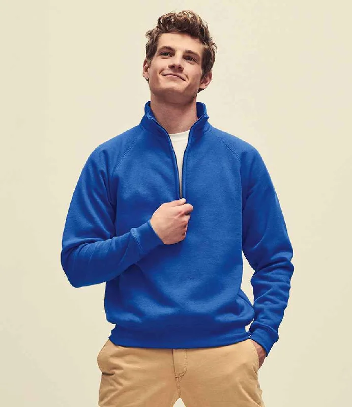 Velour SweatshirtsFruit of the Loom Premium Zip Neck Sweatshirt | Royal Blue