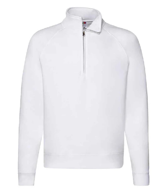 French Terry HoodiesFruit of the Loom Premium Zip Neck Sweatshirt | White