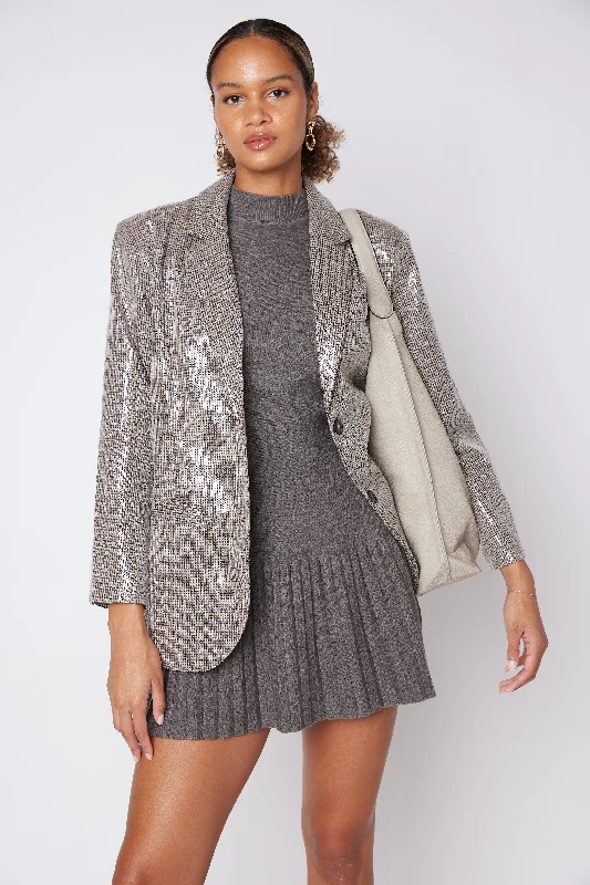 BlazerprintBeth Sequin Oversized Blazer