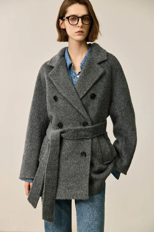 BlazergameLILY Textured Oversized Blazer-Style Wool Coat