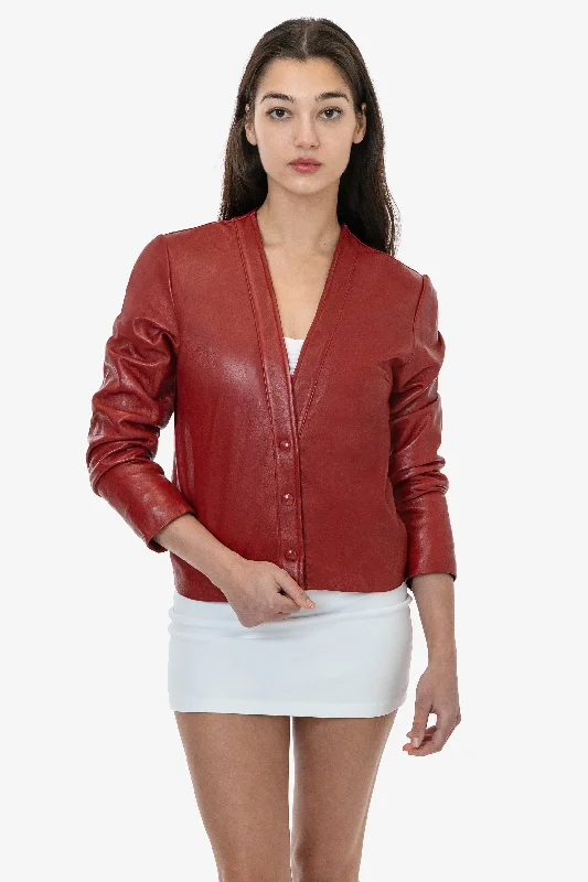 BlazerdefenseRLH3000 - Leather Collarless Blazer