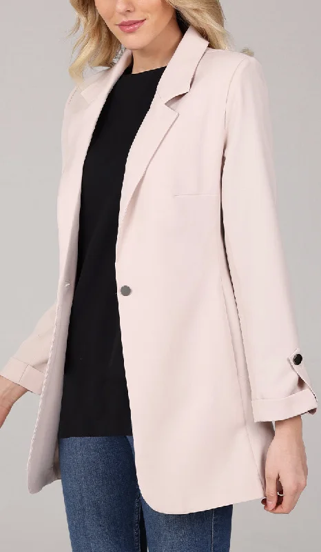 BlazercoachMaya Long Light Comfy Blazer Jacket - Cream