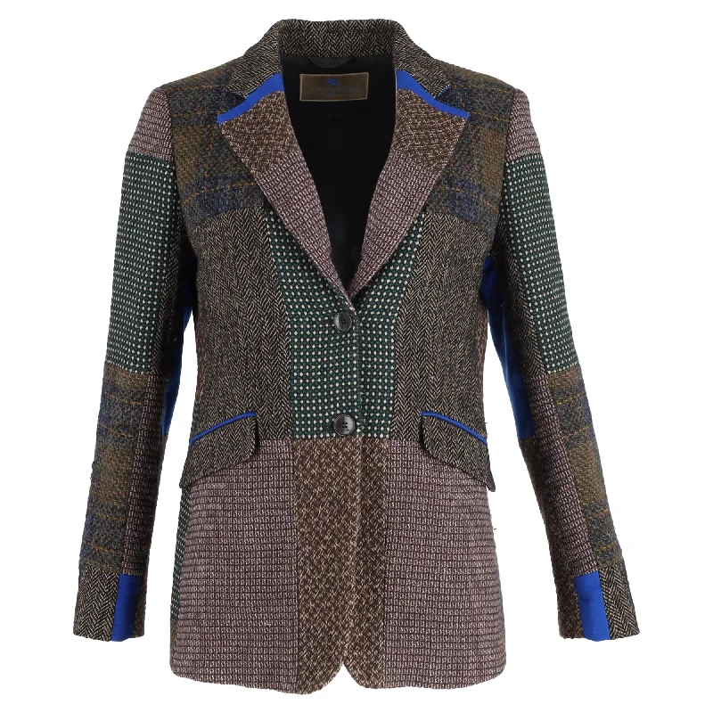 BlazerfutureEtro Patchwork Tweed Blazer in Multicolor Wool