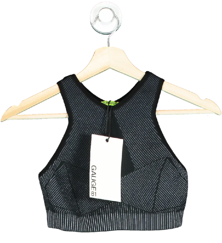 Outdoor vestGauge81 Black & Navy Yukon Sports Bra In Black / Cornflower UK XS