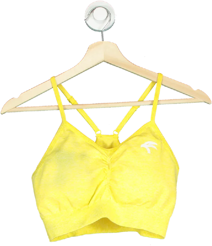 Running teeGym Clothing Yellow Sports Bra UK S