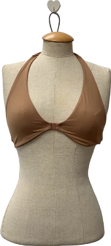 Gymshark Brown Halter Neck Sports Bra UK S