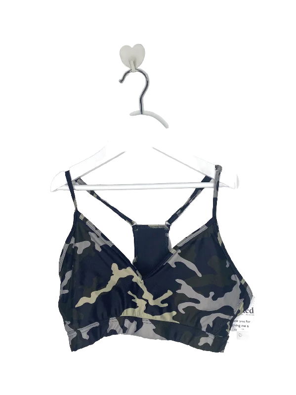 Waterproof tankThe Upside Green Camo Sports Bra UK 6