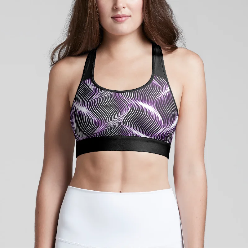 Outdoor vestTRP Twisted Patterns 04: Weaved Metal Waves 01-01 Designer Racerback Sports Bra