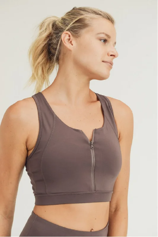 Sports tankMono B Peppercorn Zip Up Racerback Sports Bra