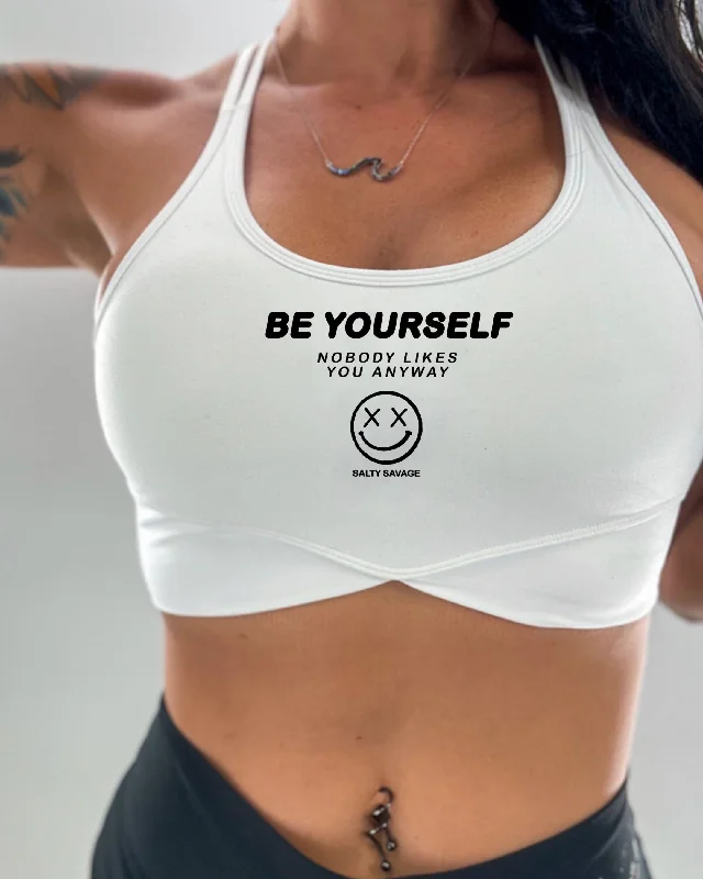 Hiking vestSalty Savage Ladies "Be Yourself” V Cut Sports Bra