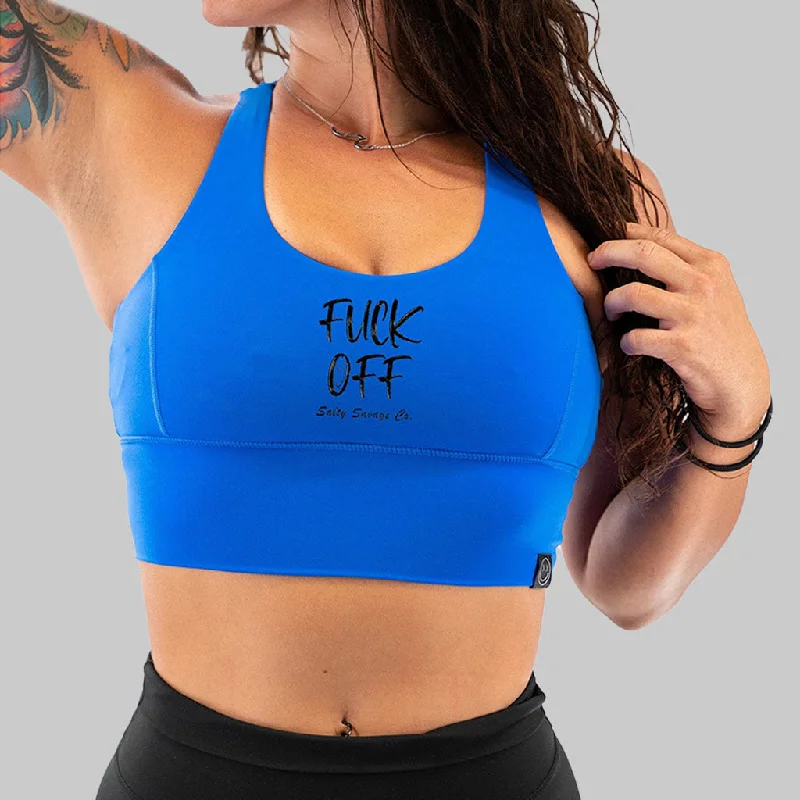 Training jacketSalty Savage Ladies "Fuck Off" X Back Sports Bra | Cocoa Beach Performance